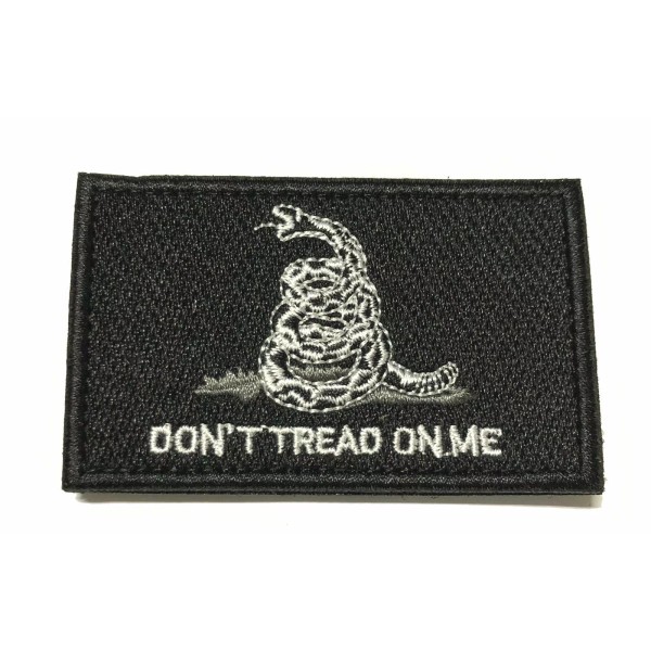 Blue Heron Gadsden Flag Black Patch Embroidered Hook Loop Applique