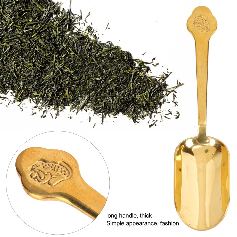 Brass Tea Spoons Long Handle Thicken Toads Pattern Rust Resistant