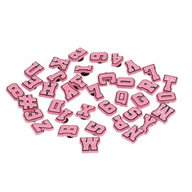 Shoe Charm, Shoes Charms 37Pcs Letter Number Design for Party (Pink)