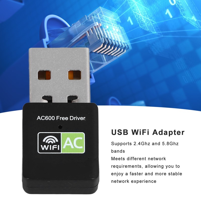 USB WiFi Adapter 2.4G 5.8G Dual Band 600Mbps High Speed