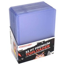 Pack of 25 Transparent Trading Cards Playing Cards Cases Hard Plastic, 77 x 102 mm Photo Card Sleeves Blue for Phone Cards Sports Cards Playing Cards Trading Cards Photo Cards