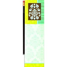 Damask Blue Magnetic Refrigerator Note Pad with Pencil