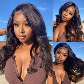 Aaliweya 5x5 Wear and Go Glueless Wigs Human Hair Pre Plucked Pre Cut 5x5 HD Body Wave Lace Closure Wigs for Women 180 Density Ready to Go 5x5 Closure Wig Easy Install Natural Black 26inch