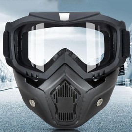 Motorbike Full Face Mask, Windproof Cycling Mask, Motorcycle Professional Mask for Men Women Outdoor - Color: Black, Specification: one-size