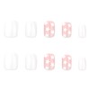 ORZOLATENT Pink & White Star Press-On Nails – 24 Short