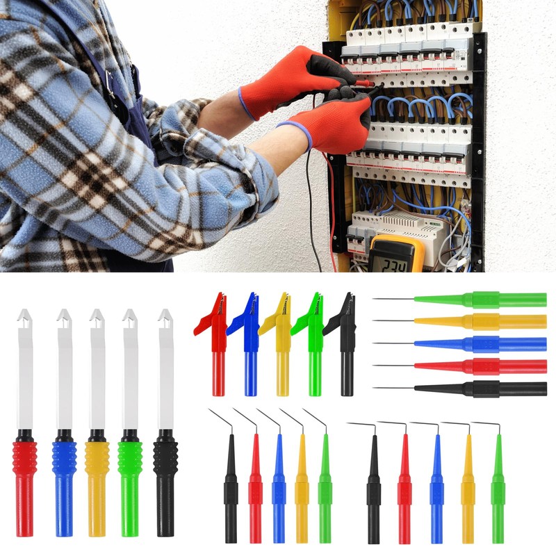 30PCS Back Probe Kit, Banana Plug to Copper Alligator Clip
