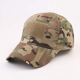 Uphily OCP Camo Army Tactical Operator Cap Adjustable Camouflage Military Hat with 7 Patches for Men or Women
