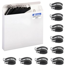 JTAREA 2-9/25 Inch 304 Stainless Steel Cable Clamps 2-9/25" Cable Clamp Rubber Coated Wire Clip Pipe Clamp with Screws