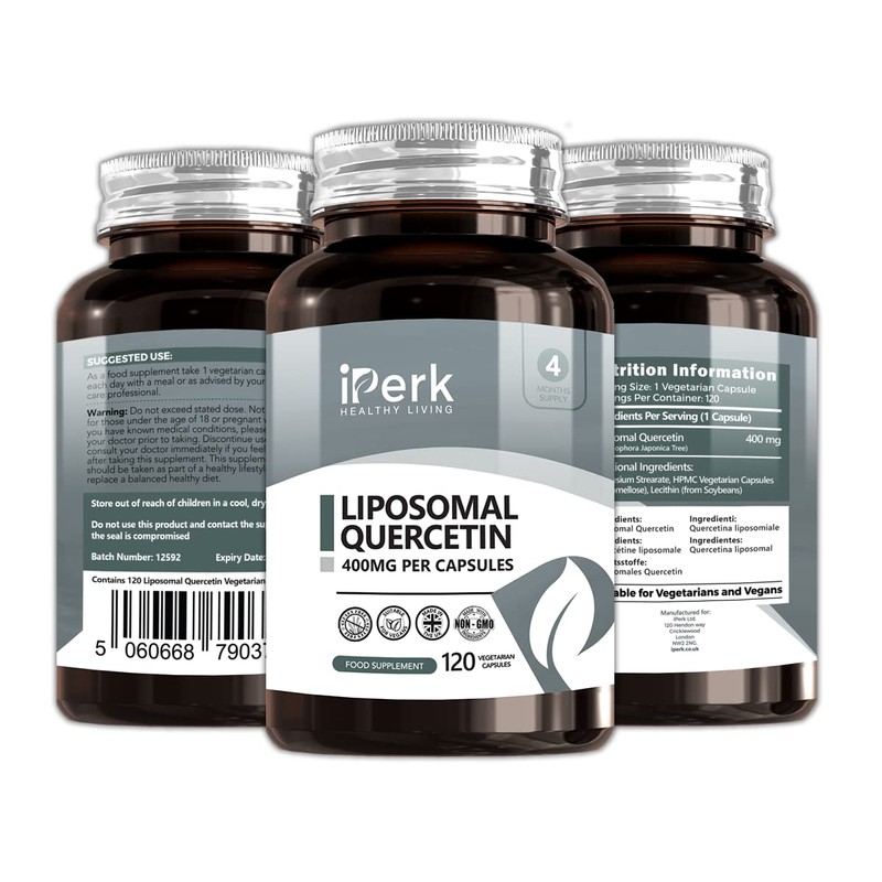 iperk Liposomal Quercetin Supplement 400mg | 120 High Strength Vegetarian