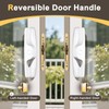Knobonly Keyless Patio Sliding Door Handle Set White, Replacement Slider