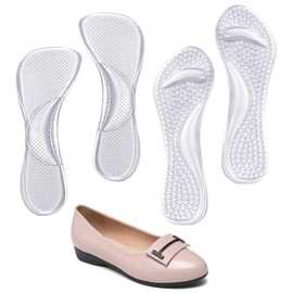 2Pairs Gel Shoe Insoles for Women – Inserts for High Heels, Comfortable Foot Support, Cushion for Heel & Arch
