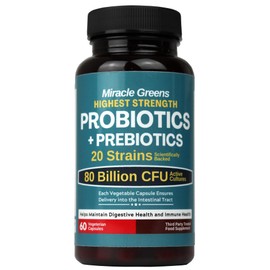 80 Billion CFU Probiotics - 20 Strains + Prebiotics | Digestive & Gut Health - for Good Gut Flora, Gas and Bloating | Scientifically Proven Probiotics for Women & Men | Made in The UK – 2 Month Supply