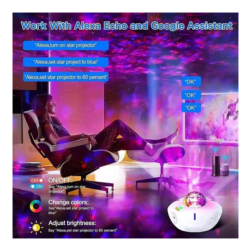 Bluetooth Music LED Luminous Projector for Children Powered by USB