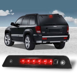 Guoord Compatible with 2005 2006 2007 2008 2009 2010 Jeep Grand Cherokee, High Mount 3rd Stop Brake Lights, Third Center Cargo Reverse Rear LED Brake Light Bar Taillight Two Rows (Smoke)