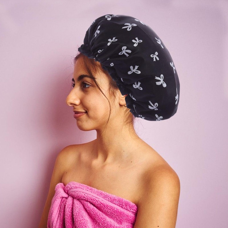 Pack of 2 Shower Caps with Bow, Cute Shower Cap,