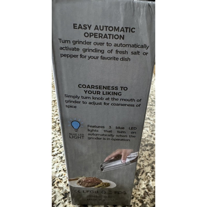 PYEPOE Gravity Electric Auto Salt & Pepper Grinder, 2 set