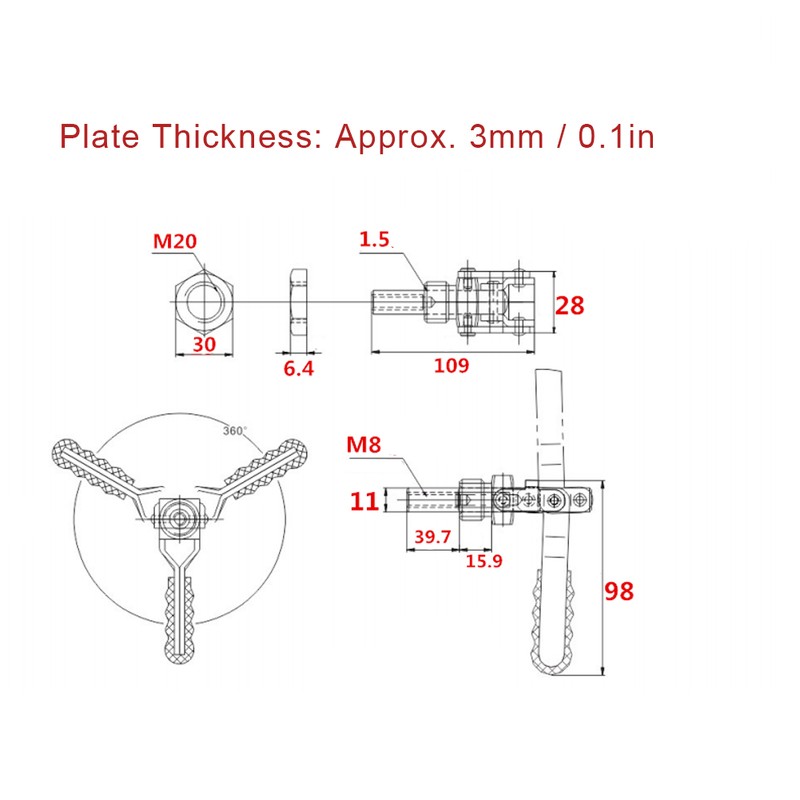 Quick Toggle Clamp 304 Stainless Steel Push Pull Type Handle