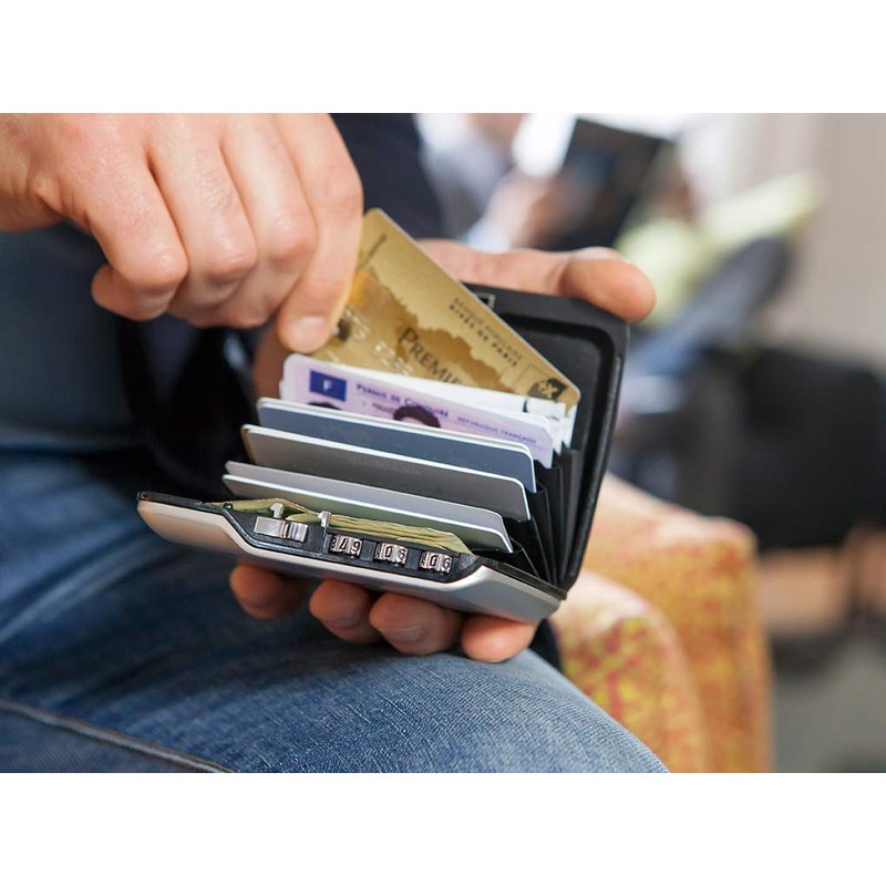 Ögon CW-Silver Pocket Size Vault Code Wallet Anodized Aluminium Silver