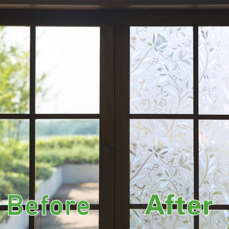 NIVIY Window Privacy Film with Installation Tools, Bathroom Frosting Decorative
