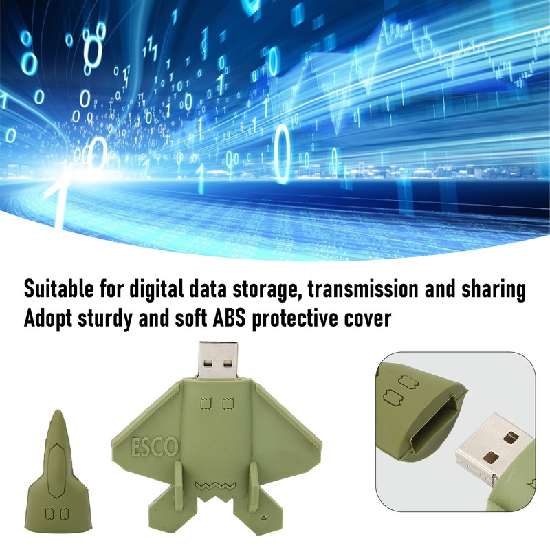USB Flash Drive Green Cartoon Fighter Doll Portable Storage Memory