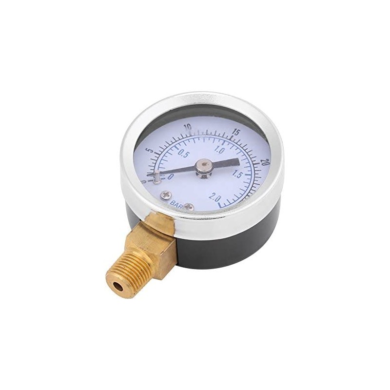 Walfront Pressure Gauge 0-30psi/2bar, 1/8" BSPT, Dual Scale, Compact, Metal