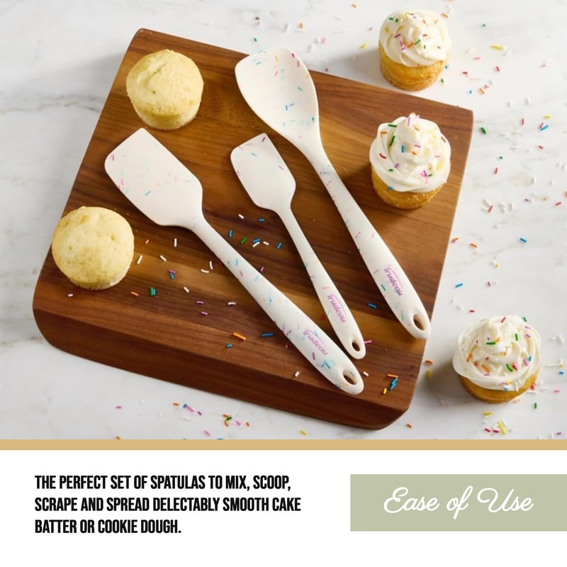 Trudeau Confetti Silicone Utensil Set – 11" Spatula, 11" Spoonula