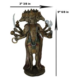 Ebros Gift Panchamukhi Anjaneya Five Faced Hanuman Statue Monkey Hindu God Warrior Figurine