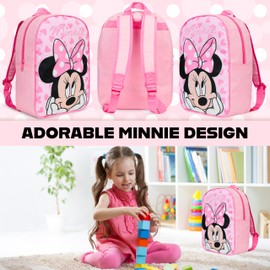 Get Trend Backpack Kids 3+ Years Children's Backpack Girls Boys Daypack Lightweight Preschool Adjustable Strap, Pink Minnie Mouse