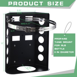 Hicarer 10 lb Propane Tank Mounting Bracket Heavy Duty Propane Tank Holder with Strap for Car Rv Trailers Truck Overland Vehicles and Boat