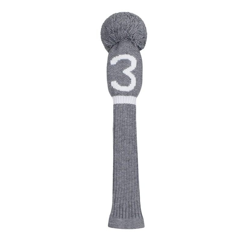 Knitted Pom Pom Golf Headwear Set for Driver Wood, Fairway