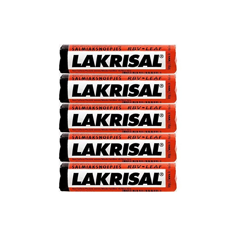 Lakrisal Licorice Candy Rolls - (5-Pack) - Salmiak Salty Liquorice