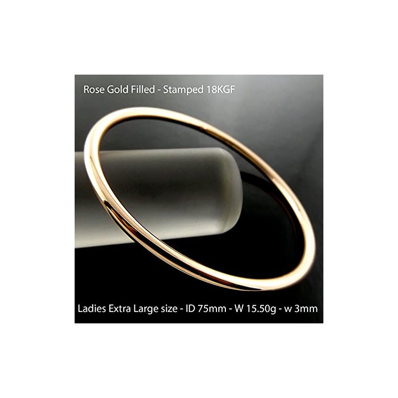 Bangle Real 18k Rose Gold Filled Solid Ladies Statement Cuff