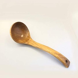 JB Home Collection 4566, Large Wooden Kitchen Cooking Soup Gravy Porridge Serving Ladle Spoon Utensil Eco Friendly