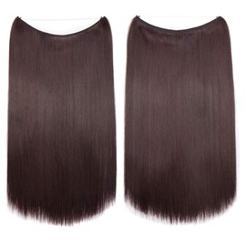 Invisible Secret Hidden Wire Clip in Hair Extensions 20-24 Inches Long Straight Wavy Curly Synthetic Hairpieces Miracle Translucent Fish Line 20 Inch Straight Orange