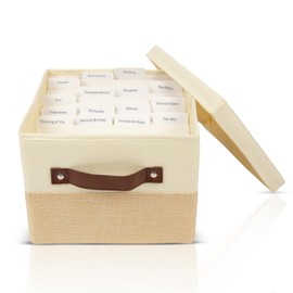 Kalolo Malosi Greeting Card Organizer Box with 15 Dividers | Holds 150+ and Collapses When not in Use | Stylish Greeting Card Storage Box Organizer