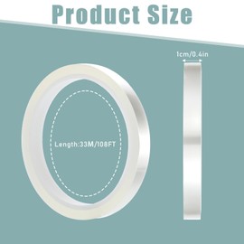 3Rolls Clear Heat Tape for Sublimation, Heat Press Tape , Heat Resistant Tape, 10mmx33m (108ft) Heat Tape, Heat Transfer Tape for Electronics Printing Diy Crafts on T-Shirt Fabrics (Transparent）