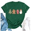 YZMI Womens Cute Gingerbread Cookies Christmas Shirt Holiday Snowman Gift