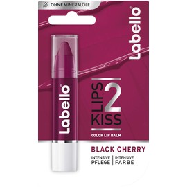 Labello Lips2Kiss Colour Lip Balm Black Cherry (3 g), Lip Care with Intense Colour, Lipstick with Real Labello Care, Berry
