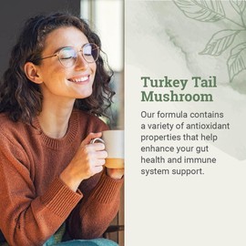 Earth Harmony Organic Turkey Tail Mushroom Capsules (1000mg Pure Extract) - Superfood Mushroom Supplement Helps Support Brain Health - Premium Powder Extract - 120 Capsules (2-Month Supply)