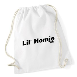 Hippowarehouse Lil' Homie Key & Banana Peel Drawstring Cotton School Gym Bag 37cm x 46cm, 12 litres