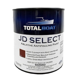 TotalBoat JD Select Ablative Antifouling Bottom Paint for Fiberglass, Wood and Steel Boats (Red, Quart)