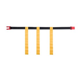 Champion Sports Adjustable Magnetic Flag Football Belts: Flag Football Belt Set - Adjustable Flag Football Belts with Magnet Buckles - Black Belt with 3 Yellow Flags and Buckle - Large Size, 12 Pack