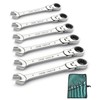 BTtime Flex Ratchet Wrench, 6-piece Set, Head Oscillating Ratchet, Dual