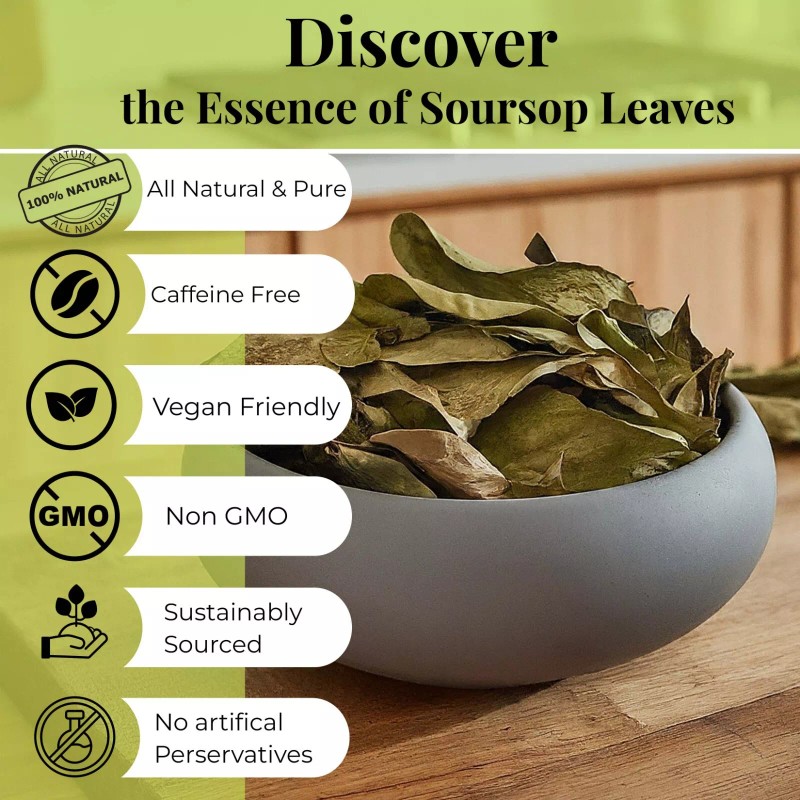 Akshit Soursop Leaves, 200+Graviola Leaves, Hojas De Guanabana Leaf, Tea,