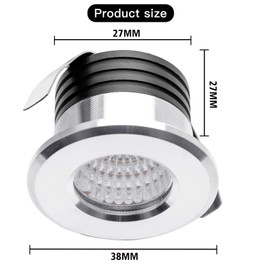 YODAVE Pack of 10 3 W Mini Recessed Spotlights Warm White Small Cut-Out Hole Size 3.0 ~ 3.6 cm with Transformer Mini Spotlights for DIY Dipslay Cabinet Display Cabinet Lighting
