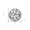 Homeroots Light Gray Metal Hollow Orb Sculpture
