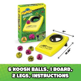 Koosh Kornhole, Cornhole Set for Kids - Outdoor Toys for Boys and Girls, Perfect for Beginners, Preschool Toys, Easy Storage, 1 Kornhole Board, 6 Balls Included, Ages 5+