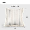 AELS 20x20 Decorative Farmhouse Linen Throw Pillow Covers with Fringe,