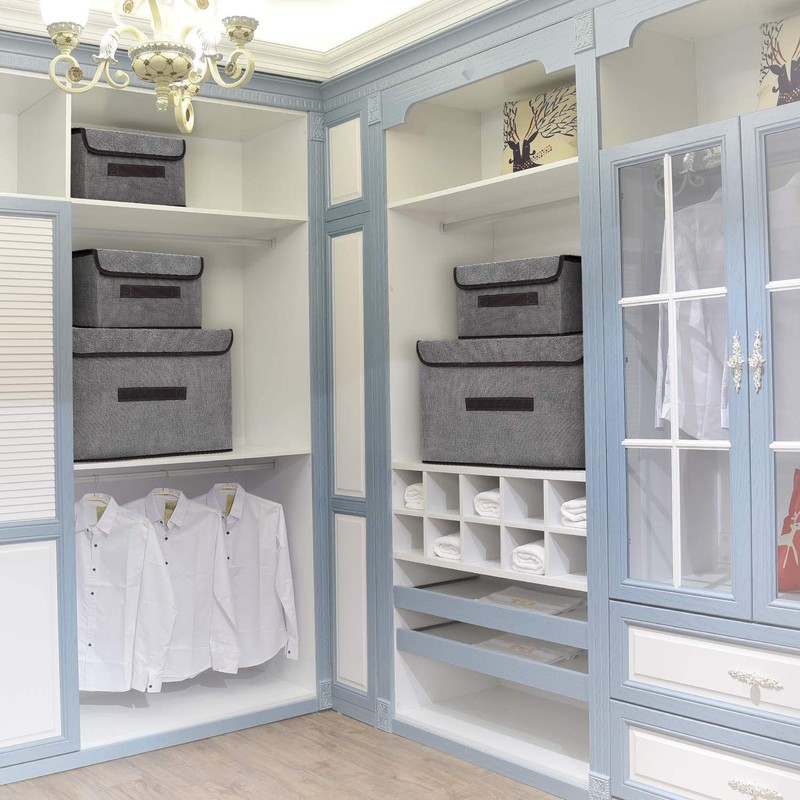 DIMJ 3 Pack Foldable Storage Boxes with Lids, Collapsible Storage