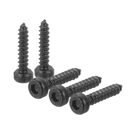 QUARKZMAN M2 Allen Head Self Tapping Screw, 40 Pieces M2 x 10 mm 304 Stainless Steel, Hex Head Screws, Hex Drive Self Tapping Tip - Black